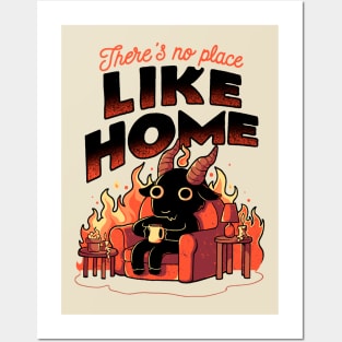 Theres No Place Like Home - Cute Evil Dark Funny Baphomet Gift Posters and Art